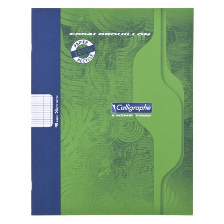 Cahier de Brouillon Calligraphe 17x22 48 pages grands carreaux