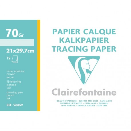 Feuilles de papier calque en feuille grand format 21x29,7 70-75gr