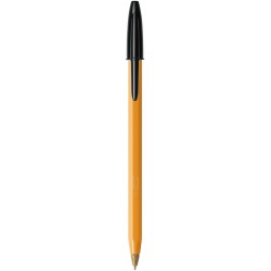 Stylo bille Bic Orange pointe fine avec capuchon - Noir