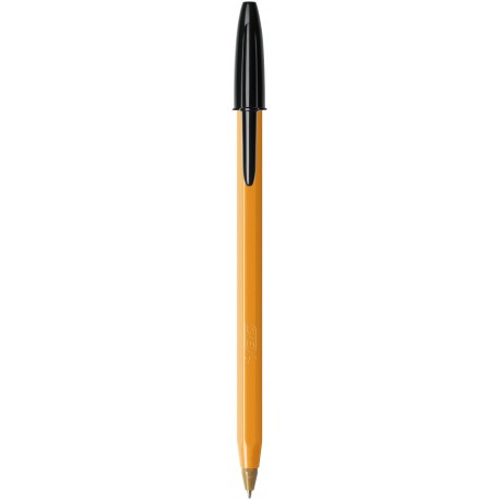 Stylo bille Bic Orange pointe fine avec capuchon - Noir