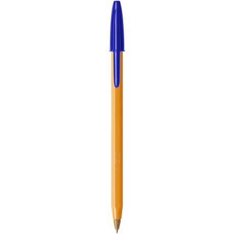 Stylo bille Bic Orange pointe fine avec capuchon - Bleu