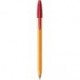 Stylo bille Bic Orange pointe fine avec capuchon - Rouge