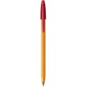 Stylo bille Bic Orange pointe fine avec capuchon - Rouge