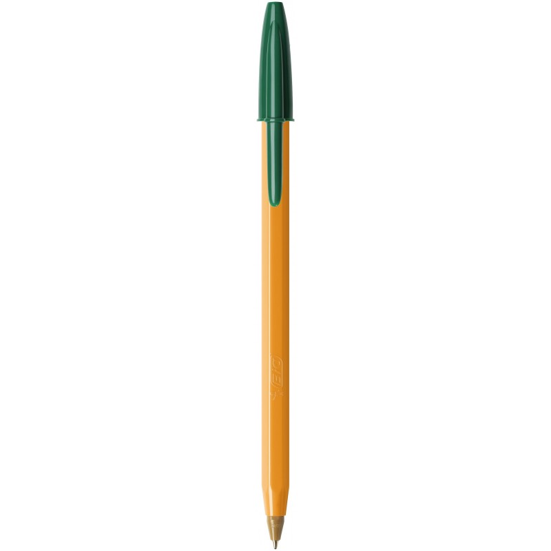 Stylo bille Bic Orange pointe fine avec capuchon - Vert