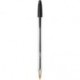 Stylo bille bic Cristal pointe moyenne avec capuchon - Noir