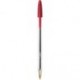 Stylo bille bic Cristal pointe moyenne avec capuchon - Rouge