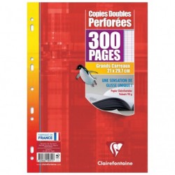 Lot de 400 Pages Feuilles Simples Grands Carreaux Seyès Format A4  (21x29,7cm) Perforées Lot 400 Pages Copies Doubles Grands Carreaux -  Cdiscount Beaux-Arts et Loisirs créatifs