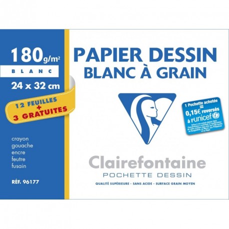 Feuilles de dessin à grain couleurs vives grand format A4 160gr