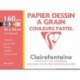 Feuilles de dessin à grain couleurs pastels grand format 24x32 160gr