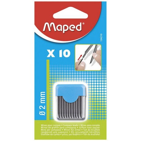 MAPED Lot de 10 mines 2 mm pour Compas - Tout Le Scolaire