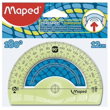 Rapporteur en plastique incassable Maped Flex de 180° et 12cm