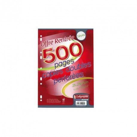 Generique 500 copies doubles perforées 21 x 29.7 cm grands carreaux seyes  3210330092539 - Conforama