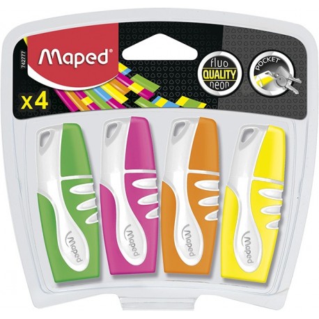 Surligneur Maped Fluo'Peps pocket format mini - lot de 6