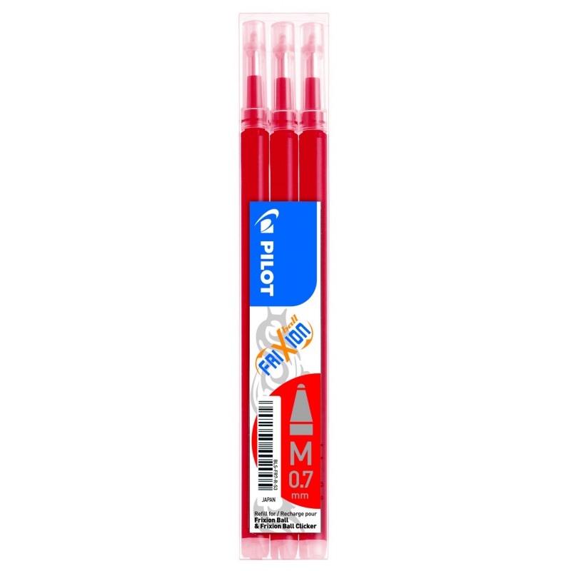 Recharge pour stylos à encre gel FriXion Pilot, rouge, pointe moyenne de  0,7 mm