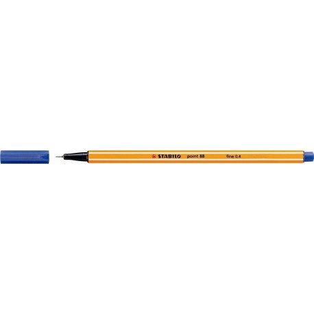 Stylo feutre Stabilo point 88 pointe extra-fine et capuchon - Bleu