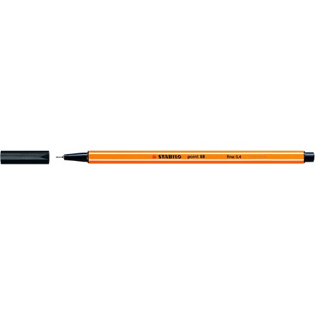 Stylo feutre Stabilo point 88 pointe extra-fine et capuchon - Noir