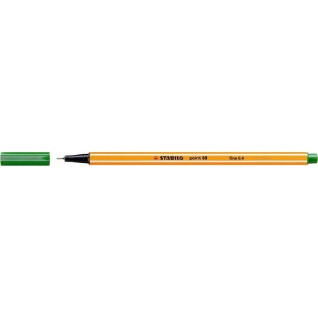 Stylo feutre Stabilo point 88 pointe extra-fine et capuchon - Vert