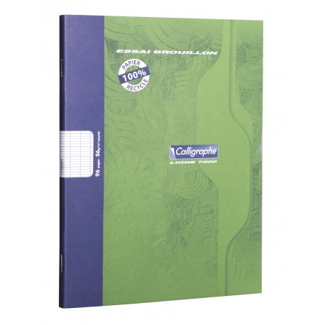 Cahier de Brouillon Calligraphe 17x22 96 pages grands carreaux