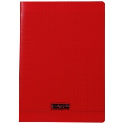 Cahier polypro Calligraphe format A4 21x29,7 48p grands carreaux (séyès) - rouge