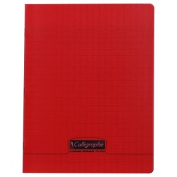 Cahier polypro Calligraphe petit format 17x22 48p grands carreaux (séyès) - rouge