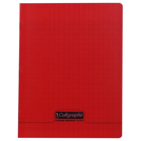 Cahier polypro Calligraphe petit format 17x22 96p grands carreaux (séyès) - rouge