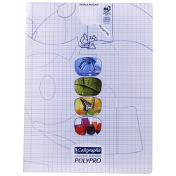 Cahier de travaux pratiques polypro Calligraphe grand format 24x32 96p séyès/uni - incolore