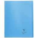 Cahier avec pochette Koverbook 24x32 96p grands carreaux (séyès) bleu