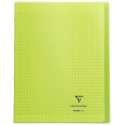 Cahier avec pochette Koverbook 24x32 96p grands carreaux (séyès) vert