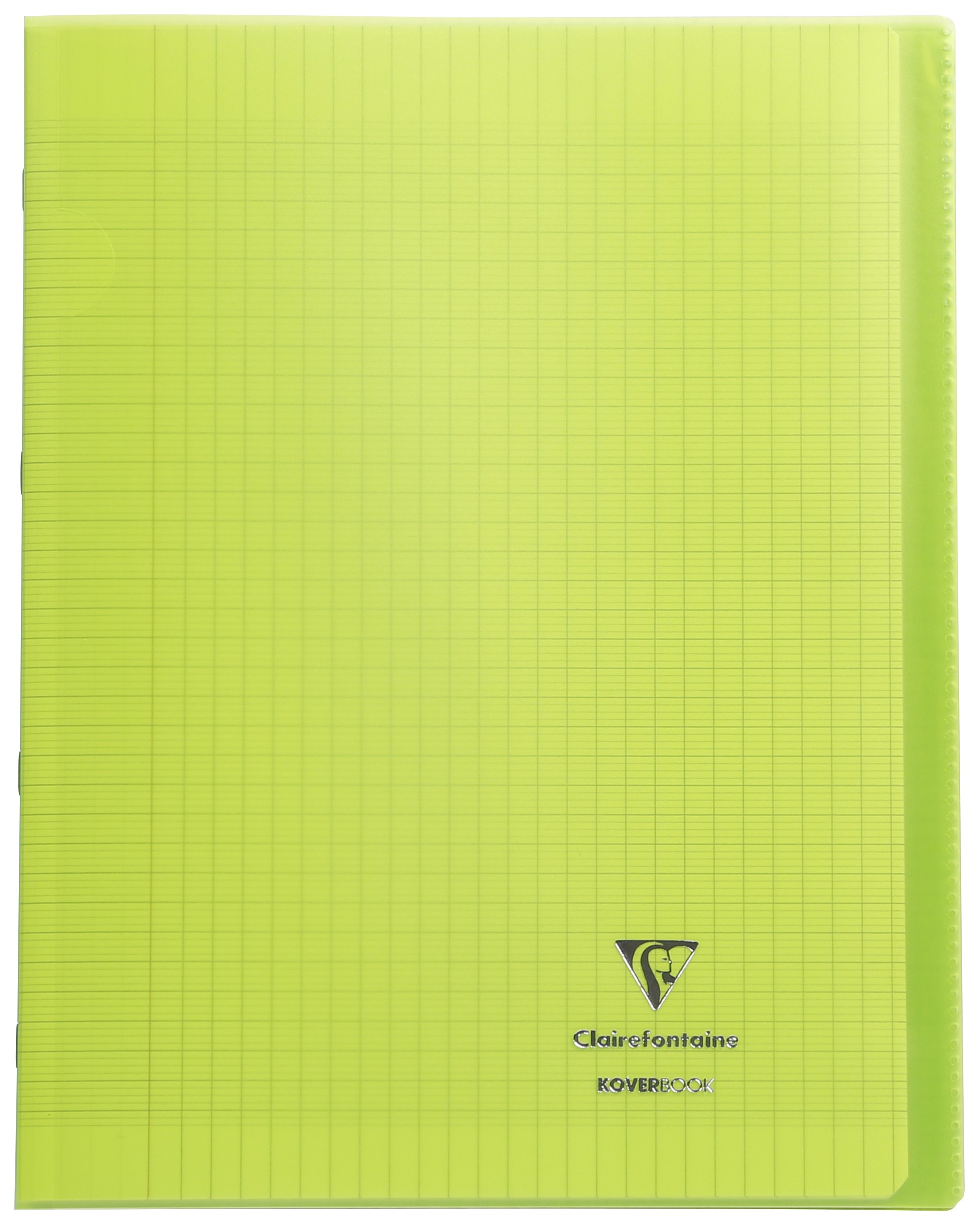 Cahier avec pochette Koverbook 24x32 96p grands carreaux (séyès) vert