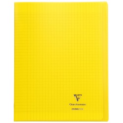 Cahier avec pochette Koverbook 24x32 96p grands carreaux (séyès) jaune