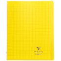 Cahier avec pochette Koverbook 24x32 96p grands carreaux (séyès) jaune