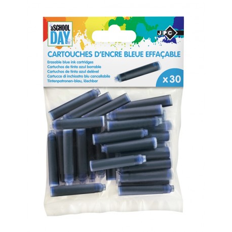 Cartouche d'encre bleue effaçable - sachet de 30