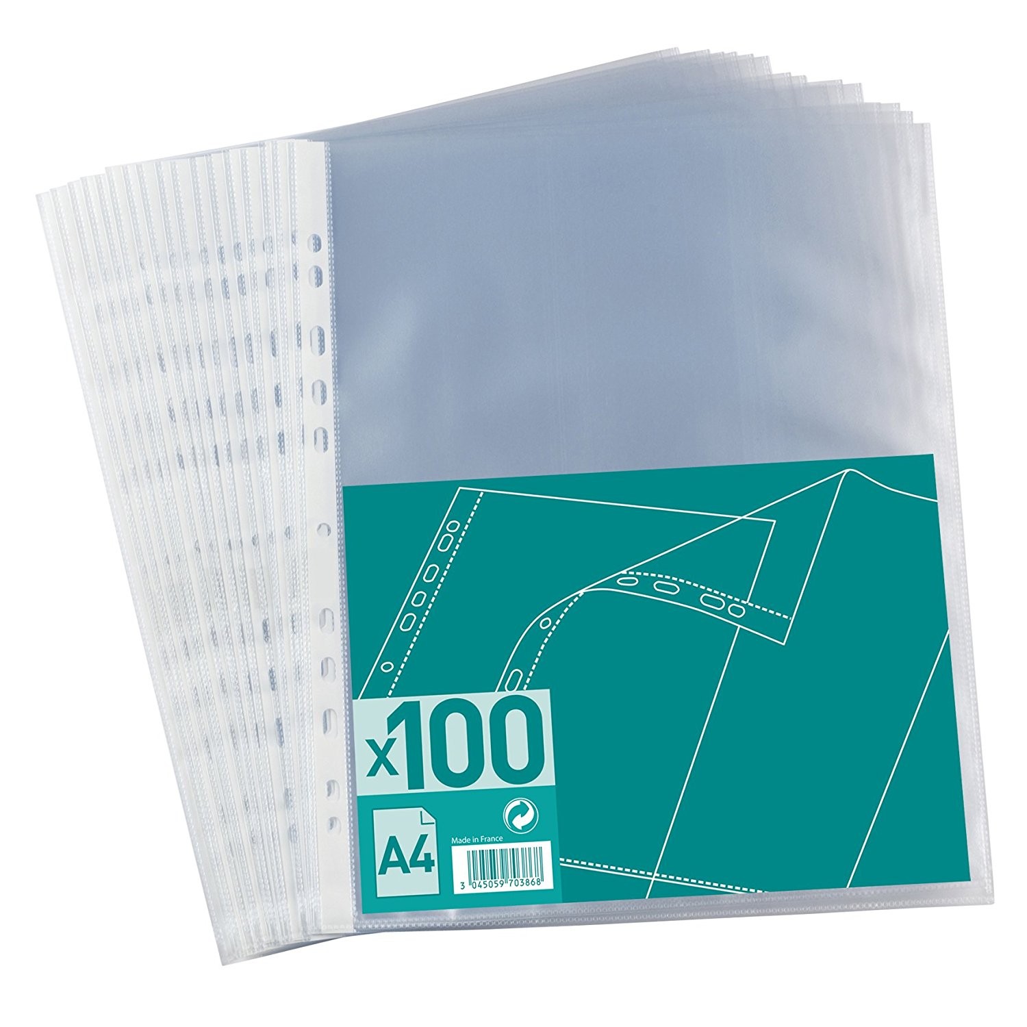 Pochettes Perforées Cristal A5 – Lot De 25, Pour Classeurs à Levier/anneaux, Anti-transfert, 60 Microns