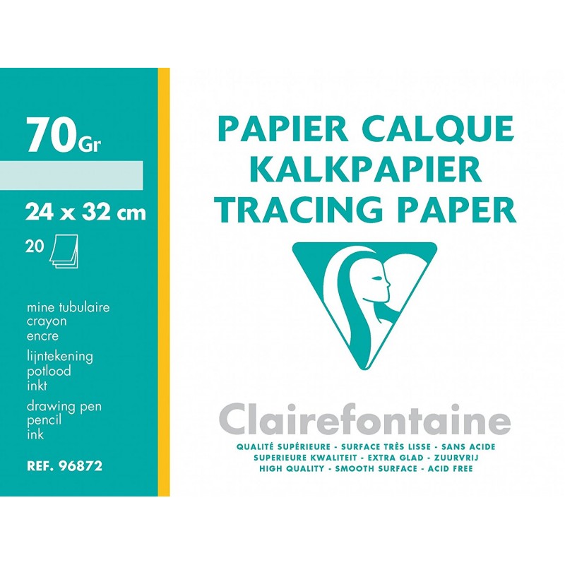 Feuilles de papier calque en feuille grand format 24x32 70-75gr