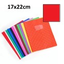 Protège-cahier petit format 17x22 avec porte étiquette - rouge