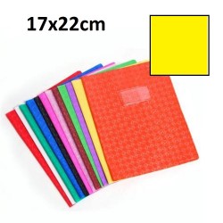 Protège-cahier petit format 17x22 avec porte étiquette - jaune