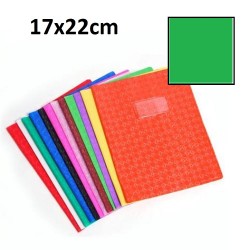 Protège-cahier petit format 17x22 avec porte étiquette - vert