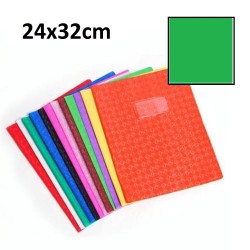 Protège-cahier grand format 24x32 avec porte étiquette - vert