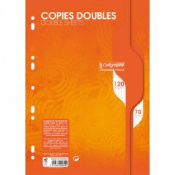 Copies doubles perforées 120p 21x29,7 petits carreaux 5x5 - blanc