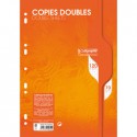 Copies doubles perforées 120p 21x29,7 petits carreaux 5x5 - blanc