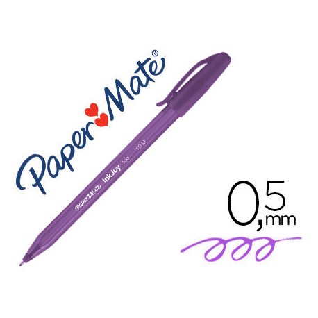 Stylo bille PaperMate Inkjoy 100 pointe moyenne avec capuchon - Violet