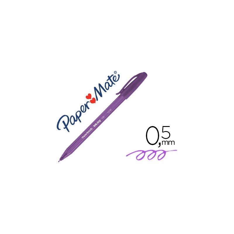 Stylo bille PaperMate Inkjoy 100 pointe moyenne avec capuchon - Violet