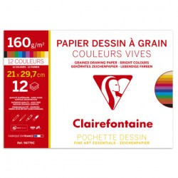 Feuilles de dessin à grain couleurs vives grand format 24x32 160gr