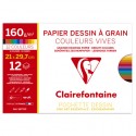 Feuilles de dessin à grain couleurs vives grand format 21x29.7 160gr