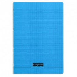 Cahier polypro Calligraphe format A4 21x29,7 48p grands carreaux (séyès) - bleu