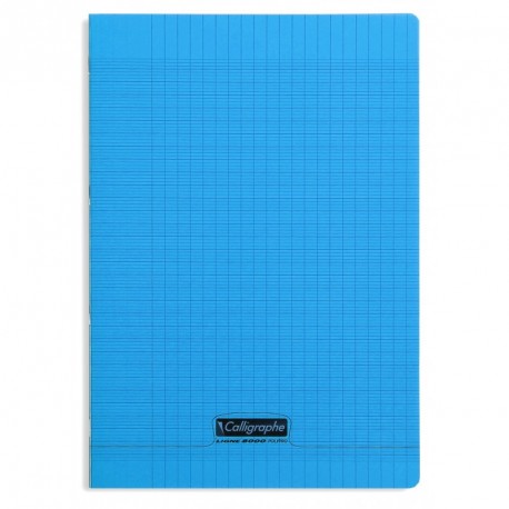 Cahier polypro Calligraphe format A4 21x29,7 48p grands carreaux (séyès) - bleu