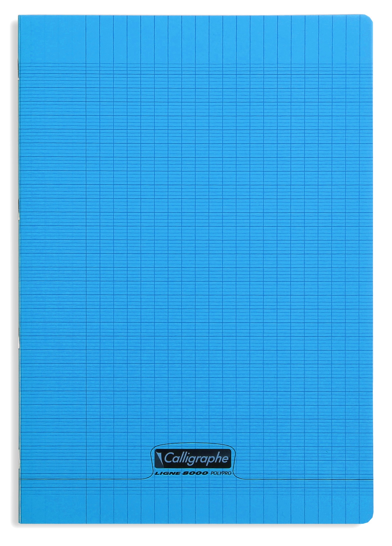 Cahier polypro Calligraphe format A4 21x29,7 48p grands carreaux (séyès) -  bleu