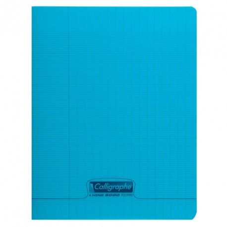 Cahier polypro Calligraphe petit format 17x22 48p grands carreaux (séyès) - bleu