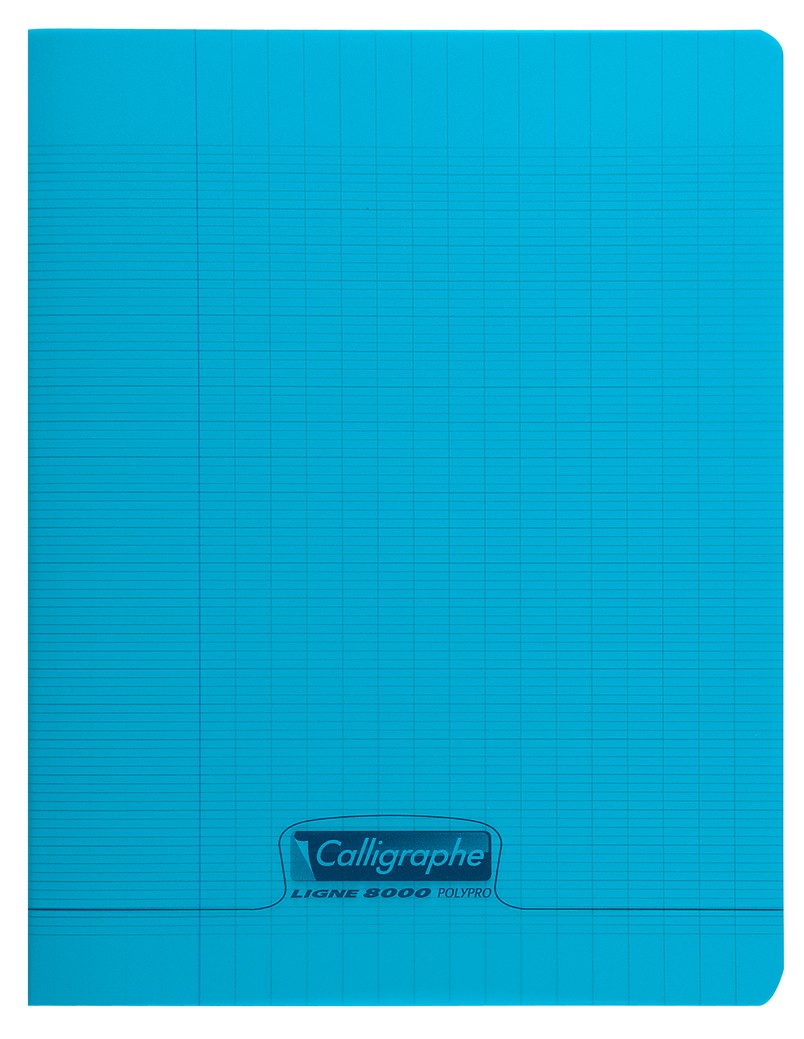 Cahier petit format 17x22 cm 48 pages Grands carreaux protège cahier bleu