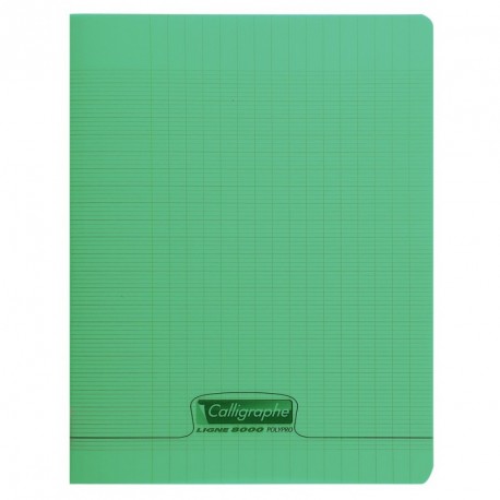 Cahier polypro Calligraphe petit format 17x22 48p grands carreaux (séyès) - vert